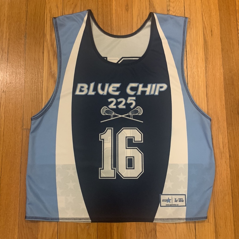 Blue Chip Reversible #16 Lacrosse Jersey, Size L/XL